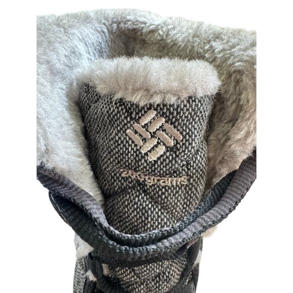 Columbia Women’s 6 Faux Fur Mid Boots Gray Waterproof Omni Grip 200 Grams EUC - Picture 9 of 9